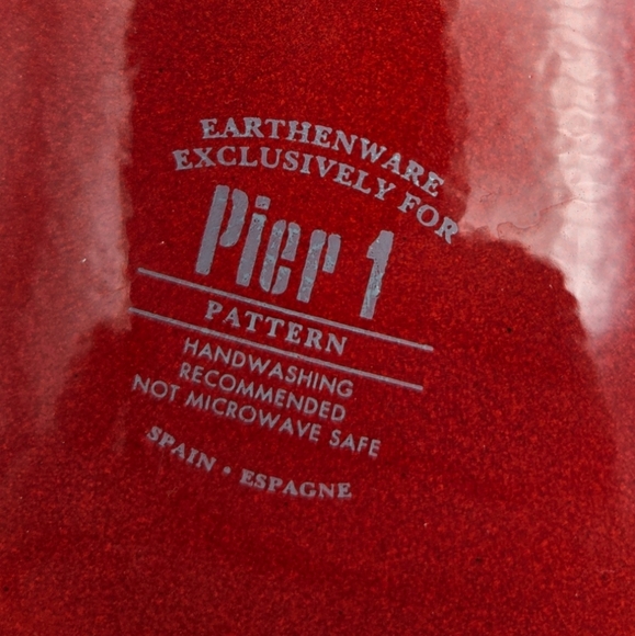 Pier 1 Imports Red Bowl Set Nesting Bowls Earthenware Spain - Picture 7 of 12